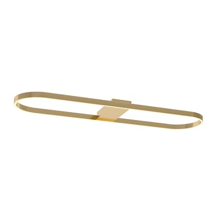 Glo 48'' LED Linear Semi-Flush - Satin Brass Finish